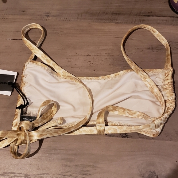 Kendall & Kylie Nude Leopard Bandeau Bikini Top NEW - Picture 6 of 8